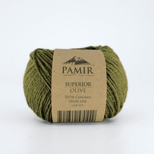 Cashmere SUPERIOR Garn in der Farbe Olive, Vorderansicht