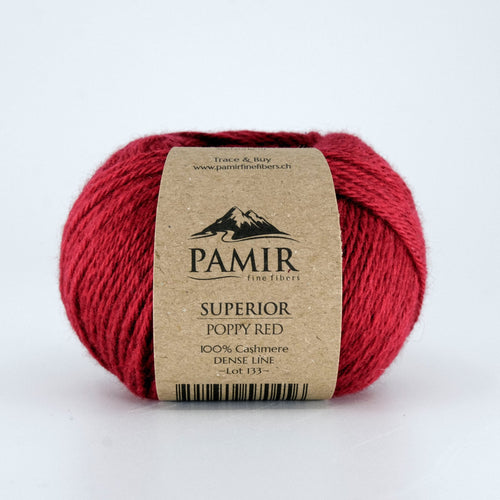 Cashmere SUPERIOR Garn in der Farbe Poppy Red, Vorderansicht