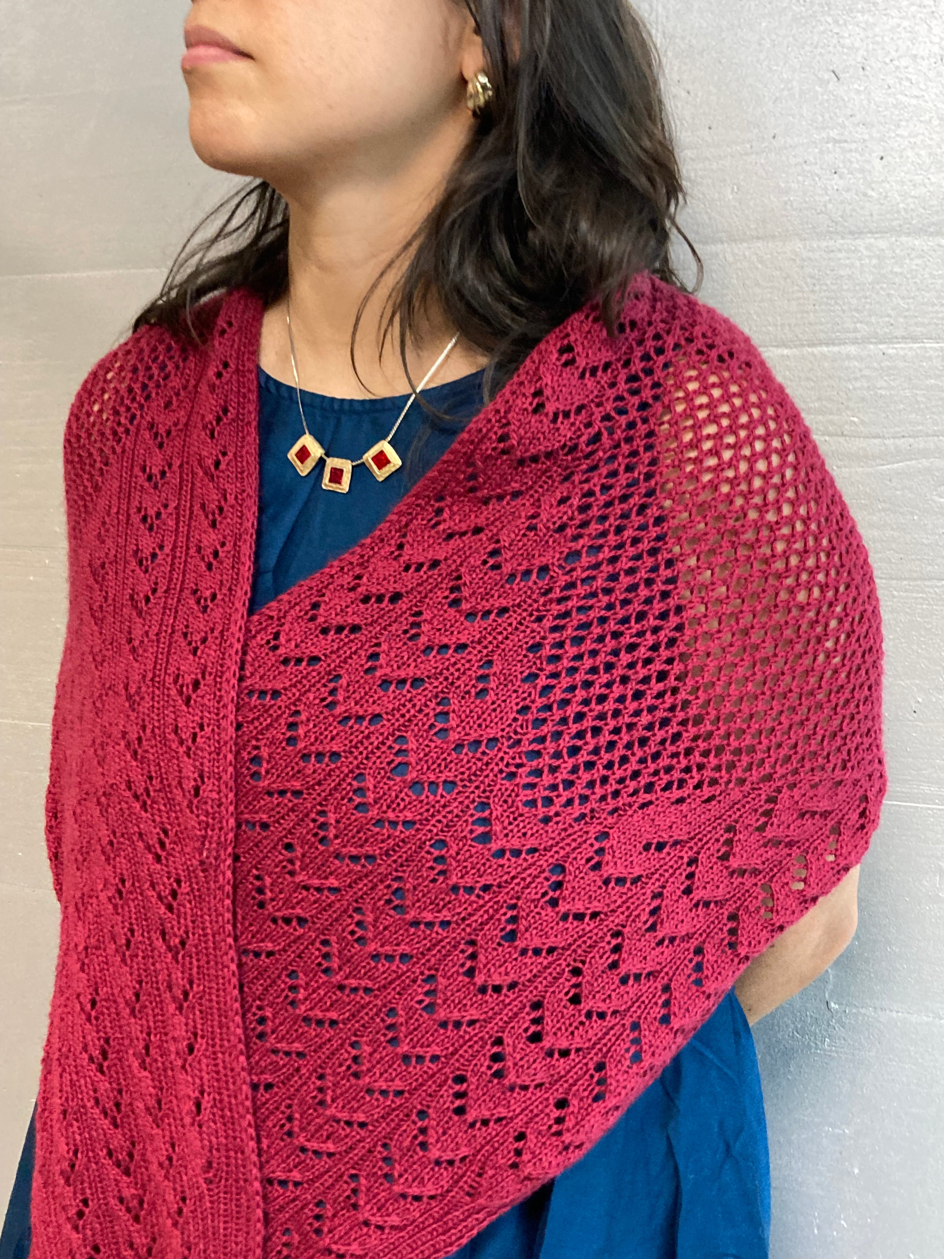 Stola Fliedertraum von Stricktine, Detailansicht